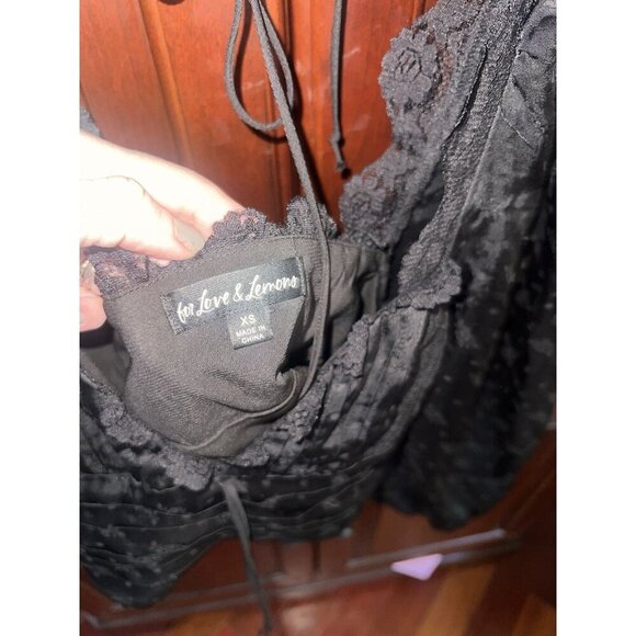 For Love & Lemons Liz Long Sleeve Corset Top in Black size XS NWOT $160 - Picture 4 of 6